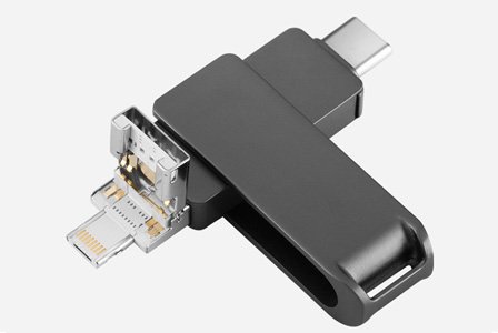 Dreh-USB-Stick / USB-Stick mit Drehgelenk 4-in-1