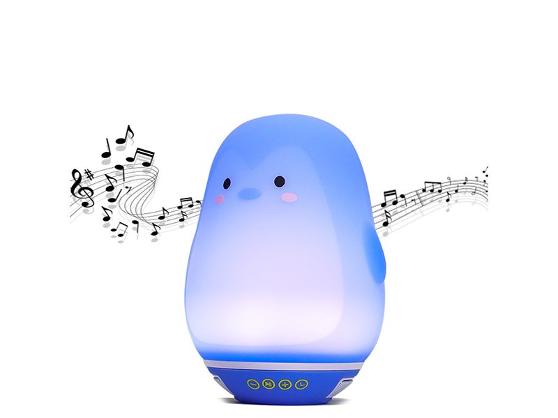 Putziges Design in Vogelform, erzeugt Hintergrundgeräusche und warmes Licht;